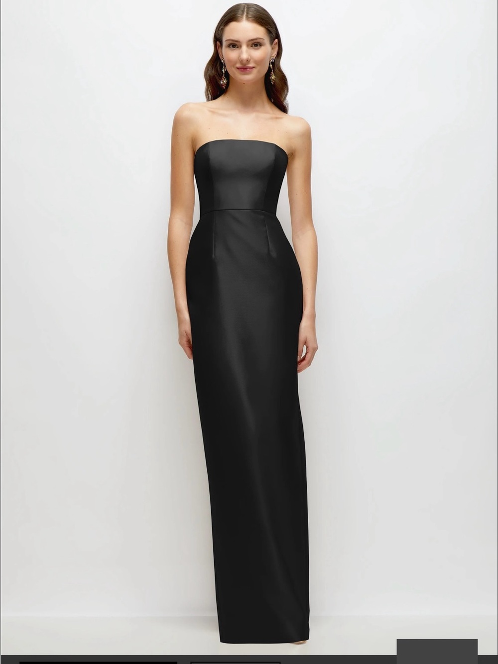 NEW Dessy- Classic Black Strapless Evening Dress